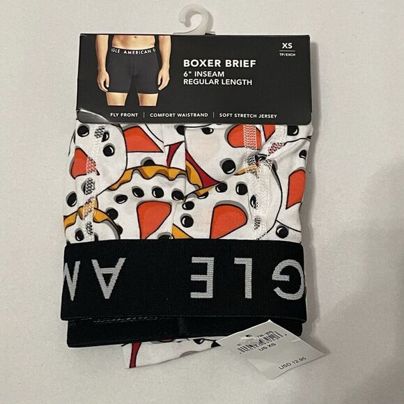 AMERICAN EAGLE Boxer Brief 6” Inseam Underwear Size XS Snowman NEW Winter White - Picture 1 of 4